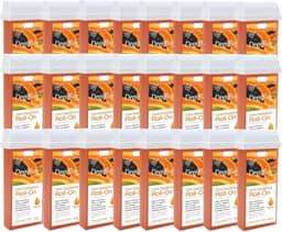 Kit 24 Refil Cera Depilatoria Corporal Profissional Depilação Roll On Depilflax Mamao 100g