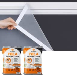 Kit 2 Telas Mosquiteiro 150x130cm Anti-Insetos para Janelas Ajustável Resistente e Fácil de Instalar