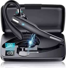 Fone de ouvido Bluetooth sem fio, viva-voz com microfone com cancelamento de ruído, até 55 horas de reprodução, adequado para uso no escritório