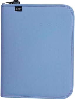 Fichário Escolar, Sweet, com Zíper, Azul, com Estojo e Divisórias, 96 Folhas, ACP