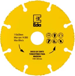 Eda Disco de Corte Tungstênio para Madeira 110 x 20 mm
