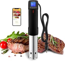 Inkbird Máquina Sous Vide WiFi ISV-100W, Circulador de imersão de fogão Sous-Vide de 1000 Watts com 14 receitas predefinidas no aplicativo e função de calibração, imersão térmica, aquecimento rápido