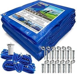 Capa para Piscina 4x2 Metros CK300 Micras Polietileno + Kit de Instalação - Proteção contra Sujeira, Poeira e Folhas