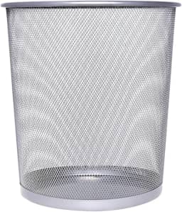 Lixeira de Metal 10L Aramado Telado e Resistente Ideal Para Escritório Cor Cinza Metálico - Premium