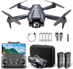 Drone com Câmera Dupla 4K, Drone Dobrável Mini4 com Controle Wi-Fi por Celular, Câmera de 150° e Luz LED, Bateria 2000mAh, Ideal para Iniciantes e Filmagens Aéreas