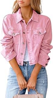 Jaqueta jeans feminina cropped de manga comprida casual com botões