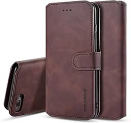 UEEBAI Capa para iPhone SE 2022 5G/iPhone 7/iPhone 8/iPhone SE 2020, capa de couro PU de luxo carteira vintage flip capa [compartimentos para cartões] [magnético] suporte fólio proteção à prova de