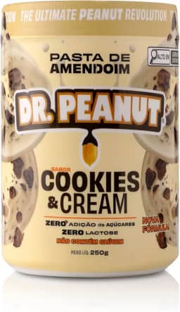 DR. Peanut Pasta de Amendoim Cookies and Cream 250G - Com Whey Protein