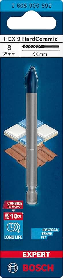 Bosch Broca para porcelanato EXPERT HEX-9 Hard Ceramic 8x90mm