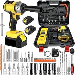 Elyblo Chave de Impacto a Bateria, Parafusadeira de Impacto, Parafusadeira Brushless, 48V