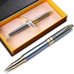 HSK Canetas esferográficas de luxo para presente preta com largura da linha de 0,5 mm, melhor conjunto de canetas esferográficas para homens e mulheres, executivos profissionais, escritório, canetas