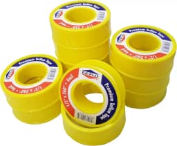 EZ-FLO Fita de Teflon para Gás, Fita para Rosca de Tubo Premium, 1/2" X 260" X 4 Mil, Amarela (Pacote com 10)