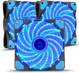 Kit 3 Cooler Fan Led Azul 120mm Silencioso Ventoinha Gabinete Cpu Pc Gamer