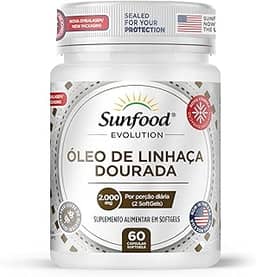 ÓLEO DE LINHAÇA DOURADA 2.000MG 60 SOFTGELS SUNFOOD EVOLUTION