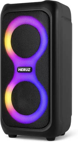 Caixa de Som Bluetooth com LED FM, USB Pendrive Grande Potencia Heruz