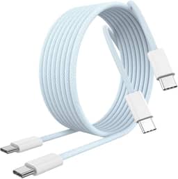 [Certificado MFi] Cabo de carregamento USB C para USB C para iPhone 16/16 Plus/16 Pro/16 Pro Max/15/15 Plus/15 Pro/15 Pro Max/Galaxy/Pixel, pacote com 2 cabos de carregamento 60W tecido para iPhone 16