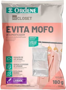 Ordene - Evita Mofo Desumidificador para Armário, Aroma de Lavanda, Pacote de 180g, Linha My Closet