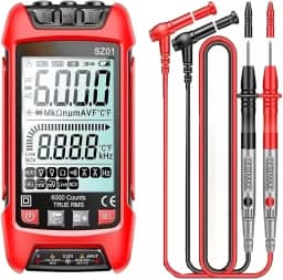 Multímetro Digital Portátil Profissional,com Iluminação - Corrente Ac - Dc Tensão 0~600V,Multímetro Digital com Sensor,6000 Contagens