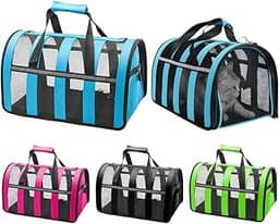 Bolsa De Pet Transporte Média Viagem Mala Avião Cães Gatos (verde)
