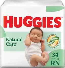 Fralda Huggies NATURAL CARE RN 34 unidades, Branco
