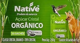 Native Açúcar Cristal Orgânico Com 50 Sachês De 5G