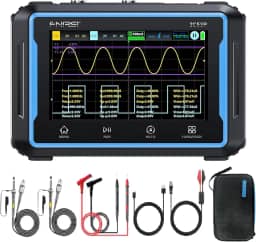 【2c53p plus atualizado com estojo de transporte】 Osciloscópio 3 em 1 / multímetro/gerador de sinal dds tablet tela sensível ao toque osciloscópio automotivo digital portátil 2 can