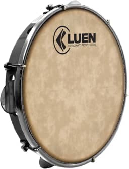 Pandeiro 10" Abs Preto 6 Afin Plat Inx Ferragem Cromada Cabra