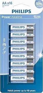 PHILIPS Pilha alcalina AA 1.5V com 16 unidades LR6P16B/59, Azul, branco e prata, padrão