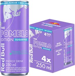 Pack de 4 Latas Red Bull Energético, Pomelo Edition, Sem Açúcar, 250ml