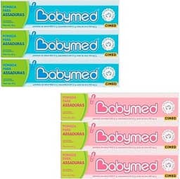 Kit 6 unidades Babymed 3 Azul / 3 Rosa - Creme Protetor para Pele Infantil - Previne Assaduras - Kit de Creme Protetor para Pele Infantil