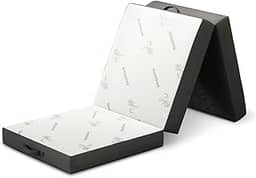 Cozzzi Colchão dobrável com três dobras para chão e viagens com capa removível - Colchão leve e portátil para adultos e crianças - compacto e fácil de armazenar (190,5 cm x 63,5 cm x 10 cm)