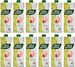 Kit 12 Chá Branco Sabor Lichia Feel Good Caixa 1l