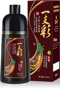 IIIMEIDU Shampoo de Tintura 3 em 1 Marrom escuro Natural 500ml – Cobre Cabelos Brancos Instantaneamente – Fórmula com Extratos Naturais – Para Homens e Mulheres