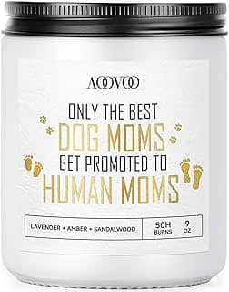 AOOVOO Presentes New Mom – Melhores presentes para grávidas, vela de cera de soja para mãe de cachorro, 255 g, presentes de gravidez para grávidas, presente de primeiro dia das mães para novas mães