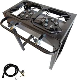 Fogão Industrial 2 Bocas Alta Pressão. Preto, com Estrutura em Aço Carbono