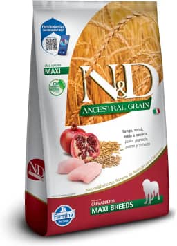 N&D Ancestral para Cães Adultos de Raças Grandes e Gigantes Sabor Frango, Romã, Aveia e Cevada 10,1Kg