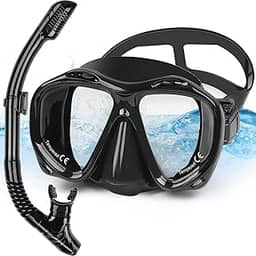 Kerdele Mascara de Mergulho, Máscara e Snorkel, Mascara Mergulho Snorkel, Kit Óculos de Mergulho, Kit Snorkel e Óculos de Mergulho, Kit de Mergulho Máscara