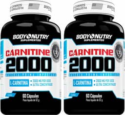 Kit 2x L Carnitina 2000 mg Pura 60 capsulas Sem Sabor Ultra Concentrado