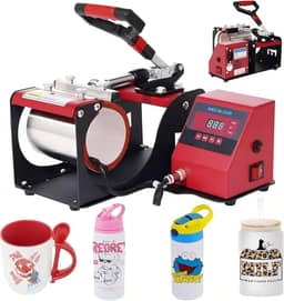 11oz Prensa Térmica De Sublimação Em Caneca Máquina De Prensa De Café Copo De Cerveja Caneca (110V, Vermelho)