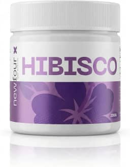 Newfour Hibisco em Pó Solúvel, Chá Vermelho Natural, 200g, Sem Açúcar, Sem Glúten, Ação Diurética e Antioxidante
