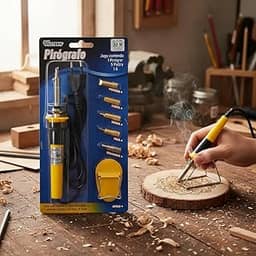 Western Pirógrafo Multifuncional, 30W, Amarelo e Preto, Kit com 5 Pontas para Gravação em Madeira, Couro, EVA, PVC, 127/220V (127V)