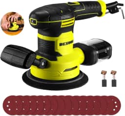 Lixadeira Orbital 500W Profissional 220V 150MM com Coletor de Pó Empunhadura Auxiliar para Lixamento em Madeira e Metal