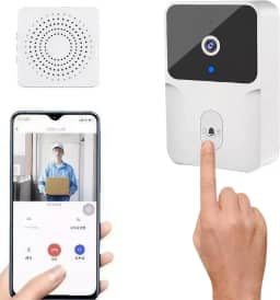 Interfone Inteligente com Câmera e Áudio Wi-Fi - Visão Noturna e Detecção de Movimento para Segurança Sem Fio