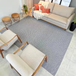 Tapete 3,00X2,50 Moderno Quarto Sala de Jantar Cozinha (Cinza Quadrado)