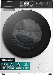 Hisense Lava e Seca, 11kg Lavagem/7kg Secagem, Wi-Fi, Steam, 13 Programas, Motor Inverter, Painel Touch, Branca WD3S11-127V