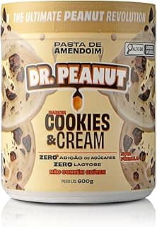 Dr. Peanut Pasta de Amendoim Sabor Cookies & Cream, Pote 600g