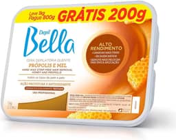 Depil Bella - Cera Depilatória Própolis e Mel Alto Rendimento Pague 800g Leve 1kg