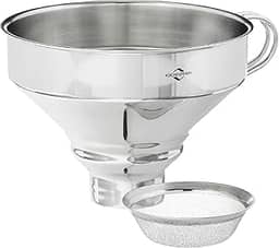 Küchenprofi Funil de aço inoxidável 18/10 com filtro, prata, 12,7 cm (5')