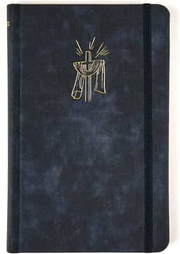 Bíblia Sagrada Slim NVI, Luxo, Tecido azul marinho sobre capa dura, com elástico