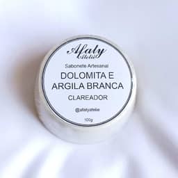Sabonete de Dolomita e Argila Branca 100g – Clareador, Pele de Porcelana | Afaty